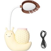 Resim Çocuklar Ve Öğrenciler İçin Usb Şarjlı Kalemlikli Sevimli Led Masa Lambası Sarı 