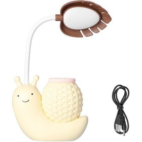 Resim Çocuklar Ve Öğrenciler İçin Usb Şarjlı Kalemlikli Sevimli Led Masa Lambası Sarı 