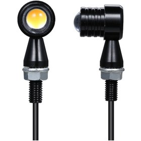 Resim Jeehugo Klasik Kafe Racer Motosikleti İçin Led Alüminyum Konik Mini Viraj İşaret Lambaları 