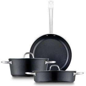 Resim Jumbo Swiss Crystal Siyah 5 Parça Tencere Seti Siyah 