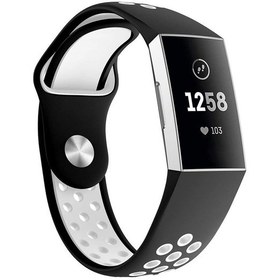 Resim Fitbit Charge 3 İçin İki Renkli Yumuşak Silikon Kordon 