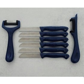 Resim Solingen 6'lı Meyve-sebze-doğrama Bıçağı Ve 2'li Soyacak 8'li Set Lacivert 