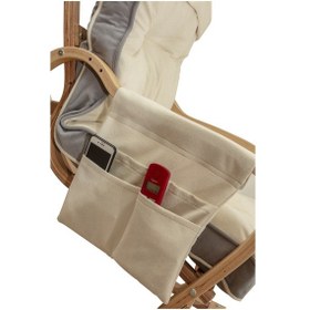 Resim Evoke Lüx Ahşap Çift Minderli Çift Cepli Sallanan Sandalye Yeşil-krem Krem - Yeşil 