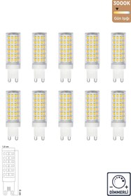 Resim Uzun Mısır Şeffaf 7W 3000K G9 LED Ampul 10'lu ERD-289 
