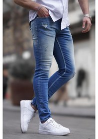 Resim Madmext Mavi Skinny Fit Erkek Jean 5102-mavi Mavi 