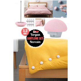 Resim 12 Adet Nevresim ve Yorgan Düğmesi Seti, Pratik Kullanım 