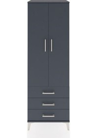 Resim Hyperion Dolap Tek Raflı 3 Çekmeceli Tek Askılı 60x44x182 Ant... Antrasit 