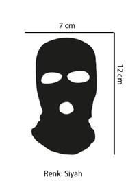 Resim Hobi Butik Maskeli Adam Oto Sticker Araba Cam Sticker Siyah 12x8 Cm 