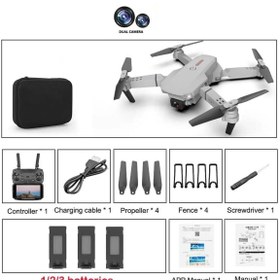 Resim SIGHTZER E88 DRONE 4K HD ÇİFT KAMERALI DRONE APP KONTROL WİFİ Lİ KATLANABİLİR QUATCOPTER X3 BATARYA 