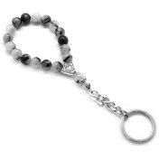 Resim Rutil Kuvars Doğaltaş-krom Çelik Kombinli Tesbih Anahtarlık 