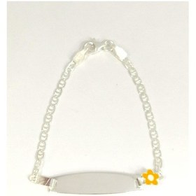 Resim Omar Silver Çocuk Plakalı Künye Bileklik Sarı Çicek Model Gümüş K 