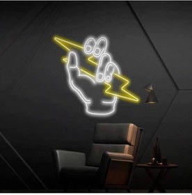 Resim Elimdeki Güç Neon Tabela Beyaz 