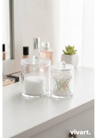 Resim Vivart İkiz Pamukluk Makyaj Organizer Çok Amaçlı Düzenleyeci Şeffaf 