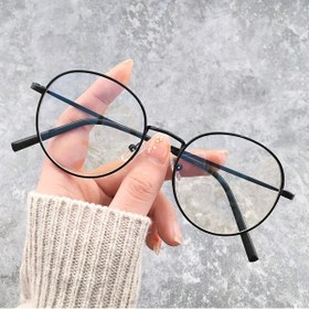Resim 1 Bohem Tarzı Mavi Işık Engelleyici Gözlükler - Bilgisayar & Telefon Kullanımı için Anti-Parlama Şeffaf Lens, Tam Çerçeve Metal Gözlük, Oval Şekil Temizlik Bezi Dahil, Telefon Koruma Gözlükleri|Trend Gözlükler|Dayanıklı Gözlükler 
