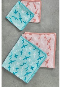 Resim Ecocotton Turna Erkek Bebek Müslin Örtü Seti Turkuaz 100 X 100 Cm Turkuaz 