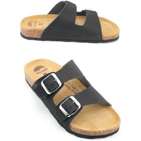 Resim Gezer Paleng Yazlık Kadın İç Taban Hakiki Deri Çift Toka Ayarlanabilir Mantar Taban Günlük Terlik Pt2yze.00045.00.010.g19 Siyah 