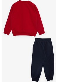 Resim Breeze Girls & Boys Erkek Bebek Eşofman Takım Bisikletli Mutlu Köpekçik Baskılı 9 Ay-3 Yaş, Kırmızı-kırmızı Kırmızı 
