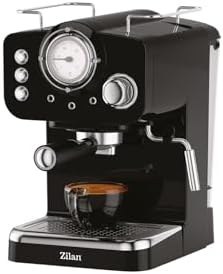 Resim ZLN2991 Retro Espresso Kahve Makinesi (Espresso-Cappiccino-Latte)15 Bar Basınç Süt Köpürtücü 1.25L 1100W | Siyah 
