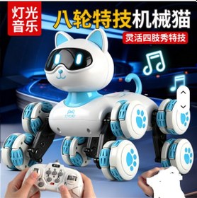 Resim 2.4 Ghz Uzaktan Kumandalı Sarjlı Dans Eden 8 Tekerli Akıllı Robotik Kedi Sesli Işıklı 19 Cm 