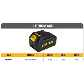 Resim chattel 21v Yedek Akü 4.0ah Li-ıon Cht-44m/4 Yedek Batarya Yedek Pil 