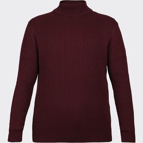 Resim Bordo Yarım Balıkçı Yaka Fitilli Triko Kazak Bordo 