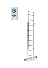 Resim Aluminyum Endüstriyel Sürgülü Merdiven 2 Kademeli 2x7 Basamaklı 