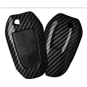 Resim Peugeot 208 308 508 2008 3008 5008 Rifter Karbon Anahtar Koruma Kılıfı Anahtarsız Çalıştırma 