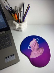 Resim Retro 3d 1802 Bilek Destekli Mouse Pad Mousepad 