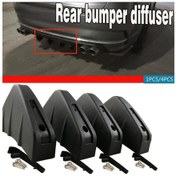 Resim Yeni 1/4 Adet Evrensel Araba Arka Tampon Difüzör Köpekbalığı Yüzgeci Spoiler Arka Tampon 4 