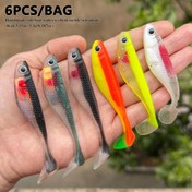 Resim 6 El Yapımı Yansıtıcı Silikon Yemler - Gerçekçi Balık Tasarımı ile 8.0 cm / 5.3g Sahte Yemekler, Siyah Gövde ve Renkli Çizgili Kuyruk, Levrek ve Tüm Balıklar İçin Mükemmel, Balıkçılar için İdeal Hediye, Temel Balıkçılık Ekipmanı | Canlı Kuyruklu Yem | Dahili Yansıma Plakası 