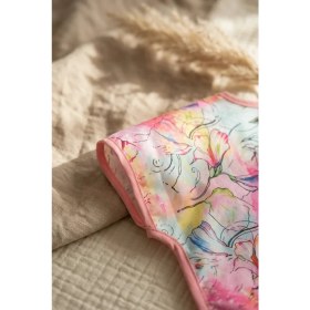Resim Babydonat Aura Flora Sanatsal Çiçek Desenli Sıvı Geçirmez Cepli Leke Tutmaz Bebek Mama Önlüğü - Premium Kalite Yumuşak Doku 6-24 Ay 