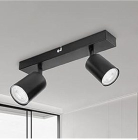Resim Riolight Modern Siyah Salon4,mutfak,giyinme Odası,cafeler İçin Gün İşiğı Metal 2li Spot Ampul Dahil 2'Li Siyah 