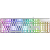 Resim Gamebooster G24W Enigma Rainbow Aydınlatmalı Red Switch Mekanik Beyaz Oyun Klavyesi 