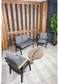 Resim Ufuk Home Kavacık 2 1 1 Masa Bahçe Mobilyası, Balkon Çay Seti, Bahçe Koltuk Takımı, Balkon Takımı Gri 