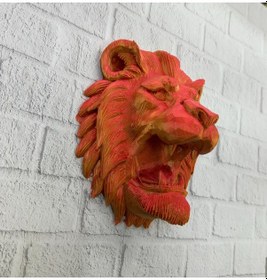 Resim Özel Tasarım 3d Aslan Figürü Duvar Süsü Dekoratif Heykel 20x21 Cm 