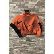 Resim FS Çocuk Oranj Siyah Baskılı Fermuarlı Cepli Kapşonlu Günlük Dört Mevsim Sweatshirt 