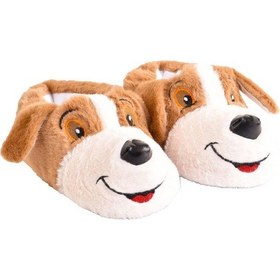 Resim Unisex Çocuk Hayvanlı Köpekli Panduf Ev Botu Taba 