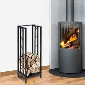 Resim Dekoratif Metal Şömine Ve Soba Yanı Odunluk 