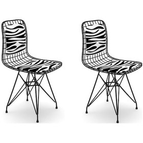 Resim Knsz kafes tel sandalyesi 2 li mazlum syhbonar sırtminderli ofis cafe bahçe mutfak 