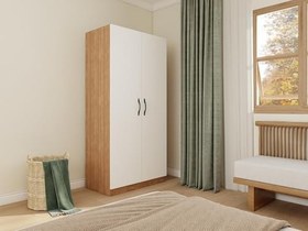 Resim 2 Kapaklı Bölmeli Gardırop Marbella Kiraz-Beyaz 