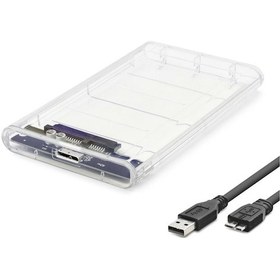 Resim Büro Ev Ofis Bilgisayarı İçin Şeffaf Plastik Usb3.0 Sata 2.5" Hdd Kutusu 