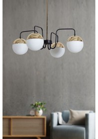 Resim Siesta 4 Lü Gold-siyah Metal Gövde Beyaz Rengi Camlı Tasarım ... Gold 