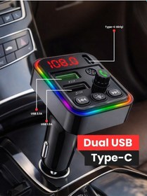 Resim Bluetooth Araç İçi Fm Transmitter Pd + 3.1a Hızlı Şarj Çift Usb Rgb Led Ekranlı Müzik Çalar 