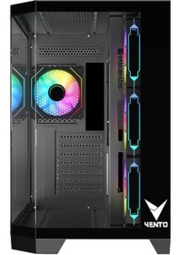 Resim Vento Vg4204fa Panoramik Gaming Mid-tower Pc Kasası Siyah 