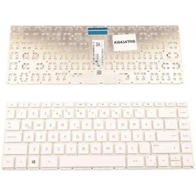 Resim HP Uyumlu x360, 14-BA, 14-BS Serisi Notebook Klavyesi (Beyaz TR) 