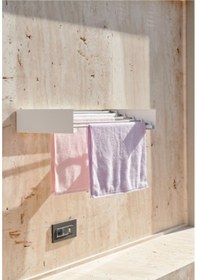 Resim Belize 70cm Çamaşır Kurutmalık Duvara Monte Iç Ve Dış Mekan Paslanmaz 5 Gözlü Beyaz 