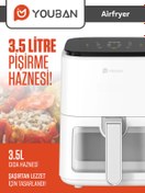 Resim Air Fryer 3.5l Camlı Beyaz Fritöz 