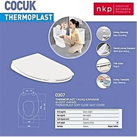 Resim Thermoplast Çocuk Yetişkin Yavaş Kapanır Klozet Kapağı 