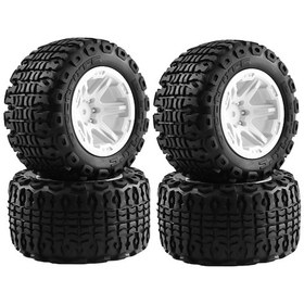 Resim Fosenze Mjb327 Kumandalı Lastik Tekerlek Seti - 105x52x63mm - Kyosho, Hsp, Wltoys, Trax E-revo, Summit İçin 4 Adet Uyumlu 