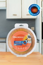 Resim MACRO MAX Airfryer Pişirme Kağıdı 100 Adet Yağ Geçirmez Yapışmaz Fritöz Kağıdı 